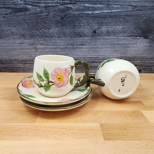 Franciscan Desert Rose Tea Cup and Saucer Set of 2 Coffee Mugs USA Flying F Mark