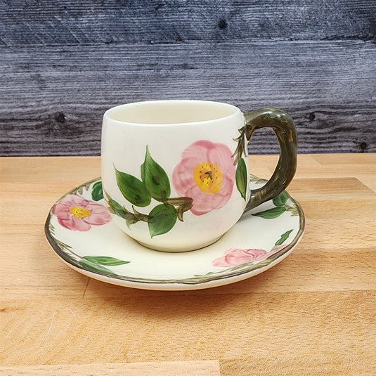 Franciscan Desert Rose Tea Cup and Saucer Set of 2 Coffee Mugs USA Flying F Mark