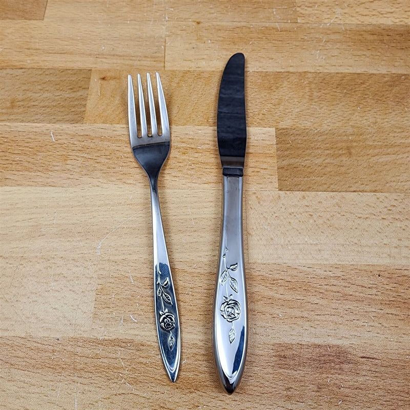 Load image into Gallery viewer, Oneida MY ROSE Youth Knife and Fork Set Community Stainless Flatware

