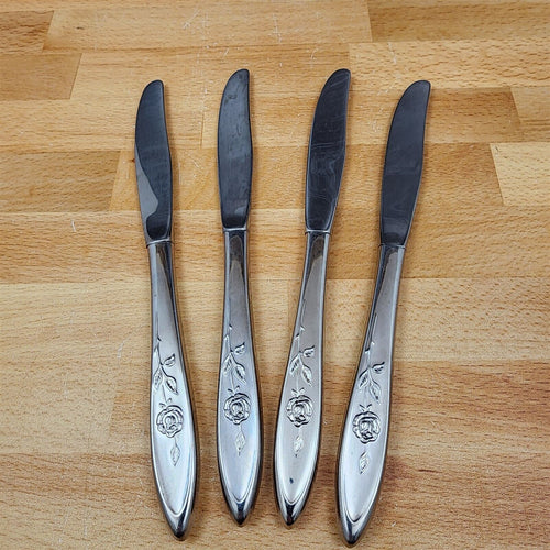 Oneida MY ROSE Hollow Knife Set of 4 Community Stainless Flatware 8 1/2