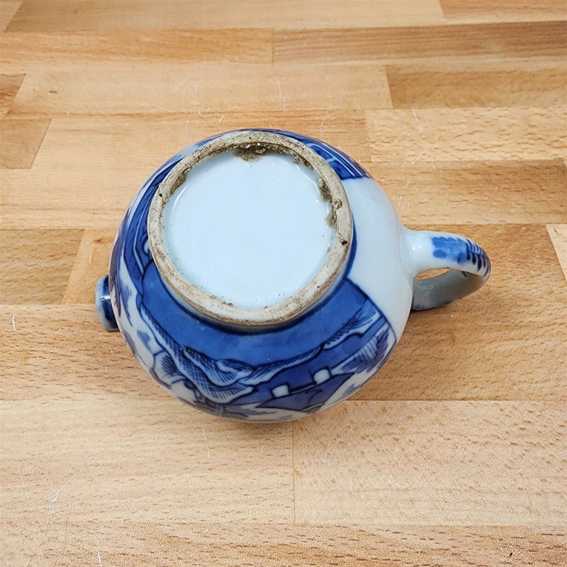 Load image into Gallery viewer, Snout-Nosed Creamer 3” By Canton Antique Chinese Export Blue White Porcelain
