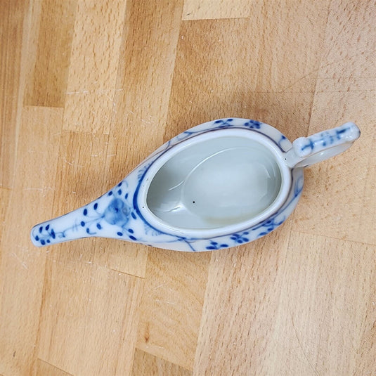German Flow Blue Onion Design Medical Porcelain Invalid Baby Feeder Cup
