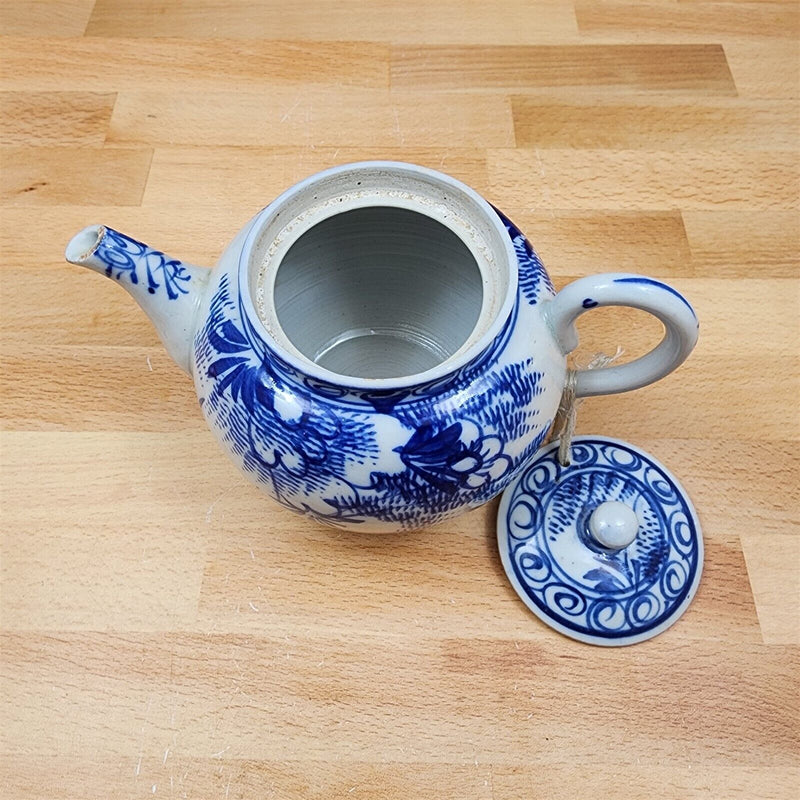 Load image into Gallery viewer, Antique Teapot Floral Blue White Chinese Export Porcelain
