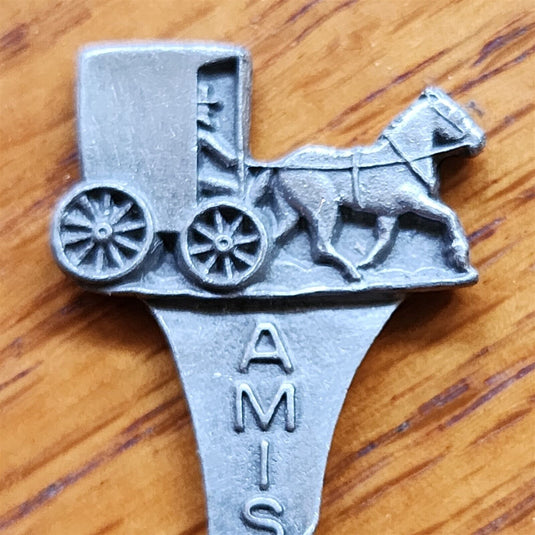 Amish Country Carriage and Horse Collector Souvenir Spoon 3.5 in Pewter