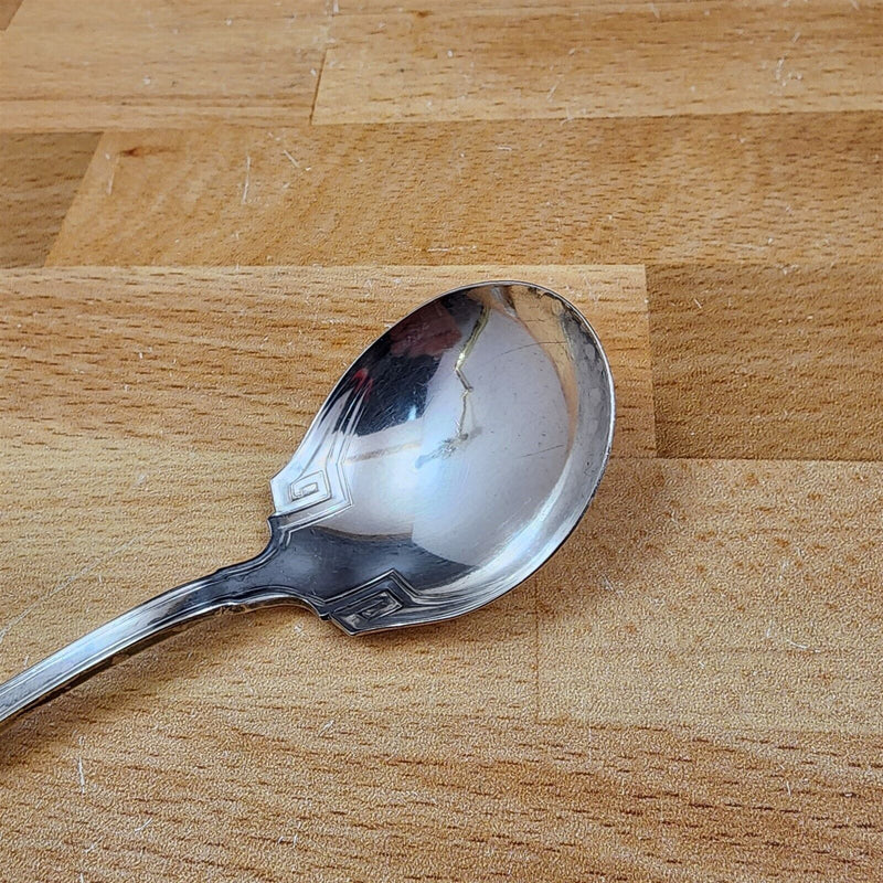 Load image into Gallery viewer, Sugar Spoon Grecian Silverplate 1915 ONEIDA Flatware 1881 Rogers Greek Key
