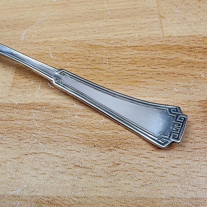 Load image into Gallery viewer, Sugar Spoon Grecian Silverplate 1915 ONEIDA Flatware 1881 Rogers Greek Key
