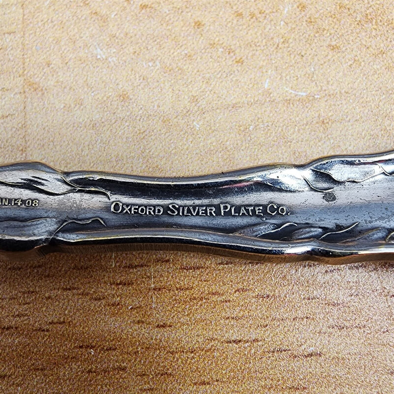 Load image into Gallery viewer, Narcissus by Oneida Silver 1908 Flat Twisted Handle Master Butter Knife flatware
