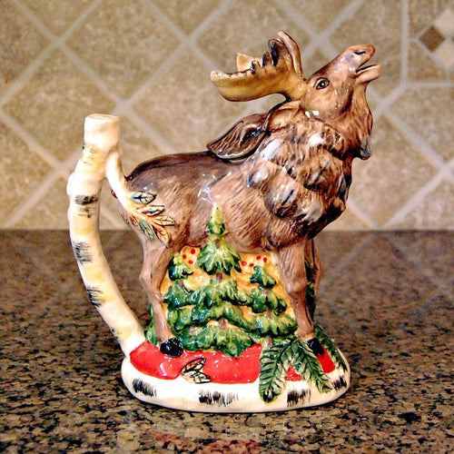 Woodland Moose Teapot Collectible Decorative Home Décor Blue Sky Clayworks