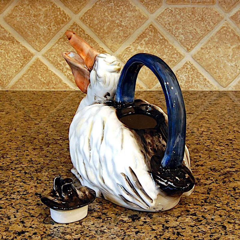 Load image into Gallery viewer, Pelican Bird Teapot Collectible Decorative Home Decor Blue Sky Clayworks
