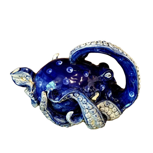Octopus Teapot Ceramic Blue Decorative Collectable Kitchen Heather Goldminic