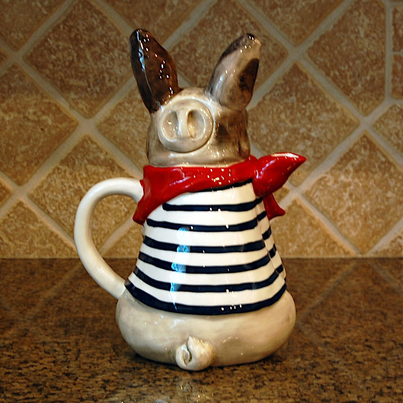Load image into Gallery viewer, Frenchie French Bulldog Teapot Decorative Home Décor Blue Sky Clayworks
