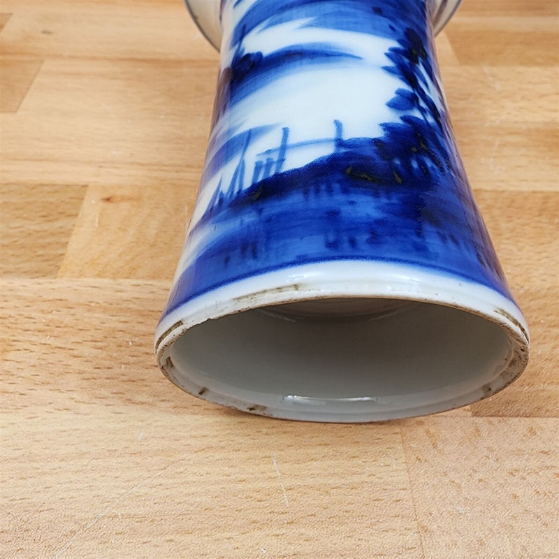 Load image into Gallery viewer, Chinese Vase Cobalt Blue &amp; White Porcelain Floral Plant Holder
