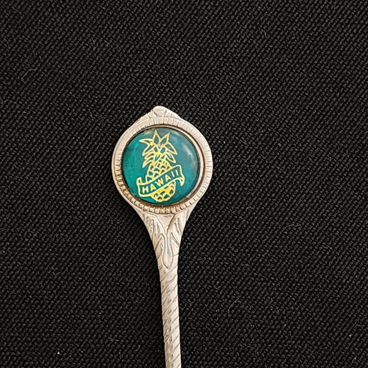 Hawaii State Collector Souvenir Spoon with Pineapple 3.5in Engraved with Islands