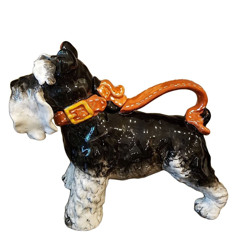 Load image into Gallery viewer, Grey Terrier Dog Teapot Ceramics Blue Sky Heather Goldminc Tea Pot Animal Decor
