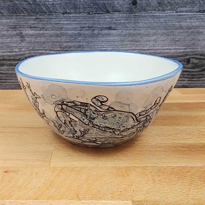 Load image into Gallery viewer, Chesapeake Bay Blue Crab Bowl Embossed Ocean Sea Life by Blue Sky 6.5 in (16cm)
