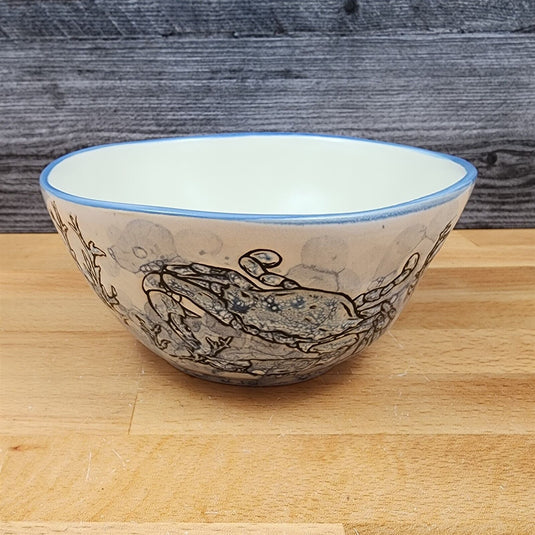 Chesapeake Bay Blue Crab Bowl Embossed Ocean Sea Life by Blue Sky 6.5 in (16cm)