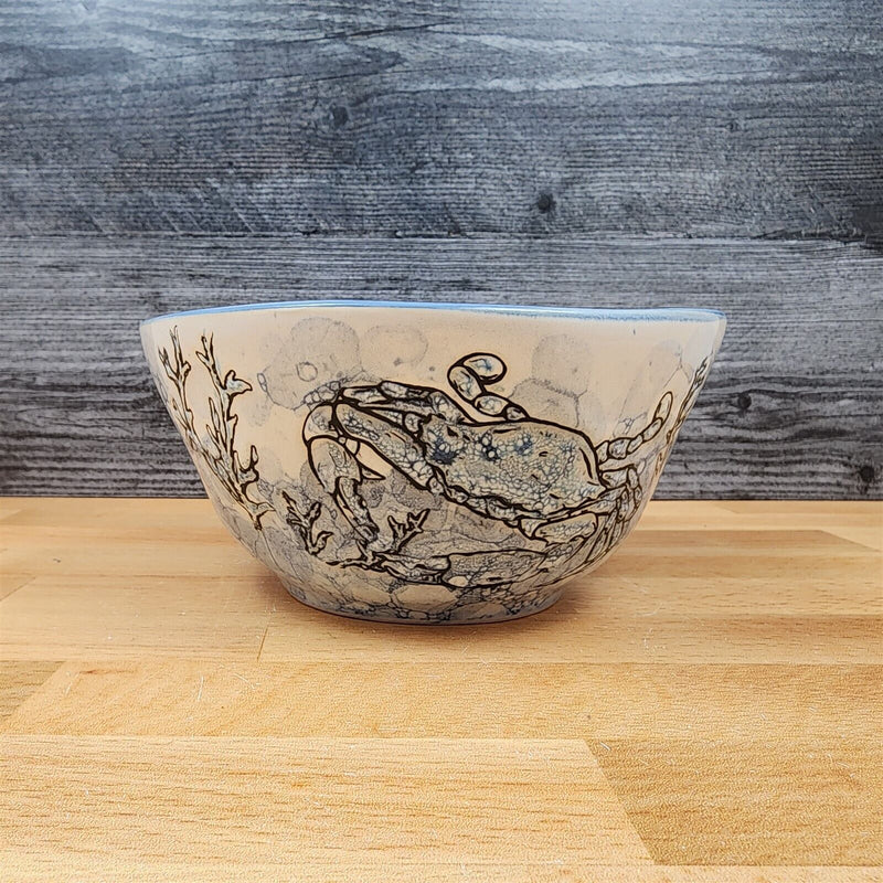 Load image into Gallery viewer, Chesapeake Bay Blue Crab Bowl Embossed Ocean Sea Life by Blue Sky 6.5 in (16cm)
