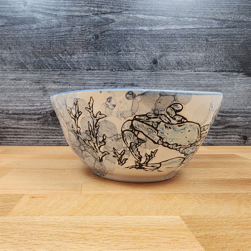 Load image into Gallery viewer, Chesapeake Bay Blue Crab Bowl Embossed Ocean Sea Life by Blue Sky 6.5 in (16cm)
