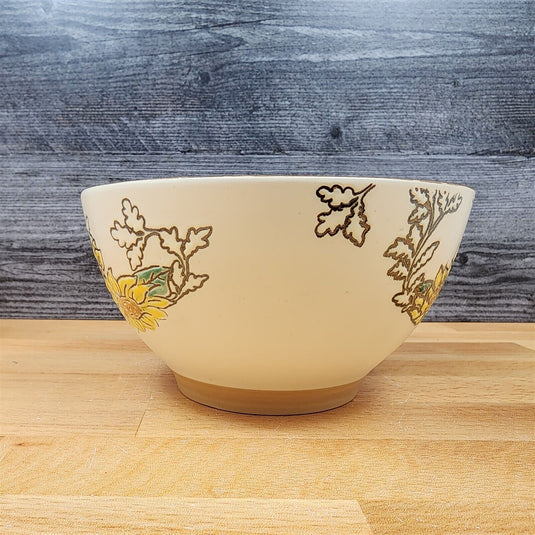 Gilded Sunflower Floral Festive Bowl in Yellow 6 inch (15cm) Dish by Blue Sky