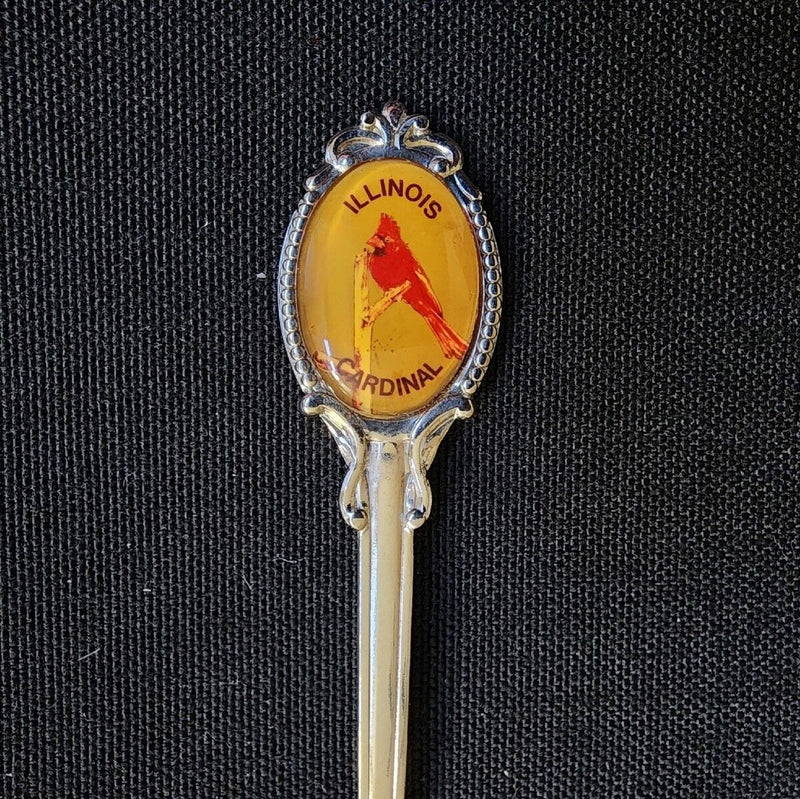 Load image into Gallery viewer, Illinois State Collector Souvenir Spoon 4.5 in with Red Cardinal
