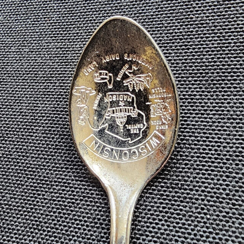 Load image into Gallery viewer, Eagle River Wisconsin Collector Souvenir Spoon 4.5&quot; with Eagle Dangler
