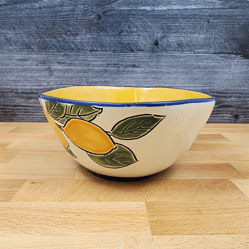 Load image into Gallery viewer, Lemon Fruit Bowl Embossed Decorative Floral by Blue Sky 6.5 in (16cm)
