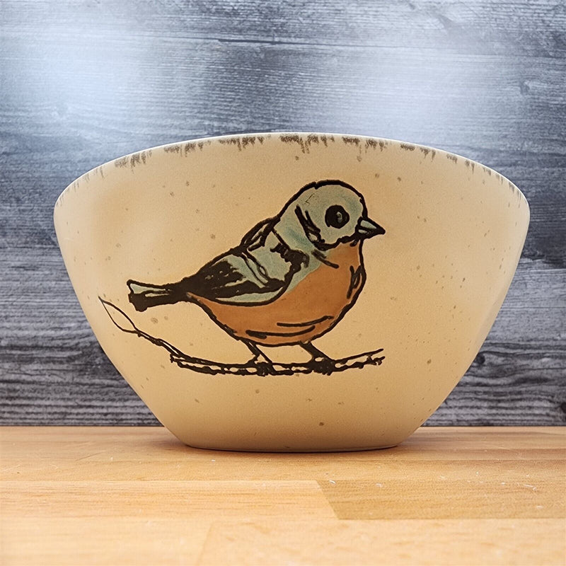 Load image into Gallery viewer, Bird Reactive Serving Bowl Embossed Decorative by Blue Sky 7in (17cm)
