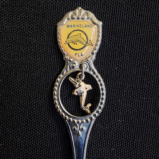 Marineland Florida Collector Souvenir Spoon 4.5" with Dolphin Dangler by Fort