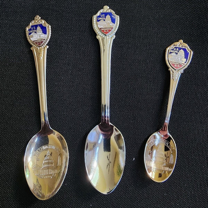 Load image into Gallery viewer, Washington DC Collector Souvenir Spoon Set of 3
