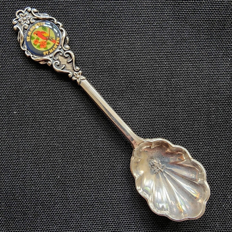 Load image into Gallery viewer, St Martin Collector Souvenir Spoon 4.5&quot; (11cm) St Maartin with Cardinal
