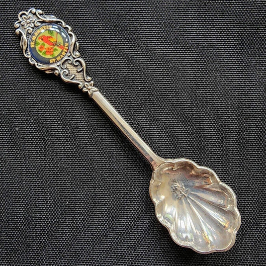 St Martin Collector Souvenir Spoon 4.5" (11cm) St Maartin with Cardinal