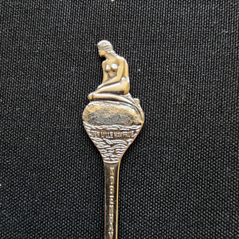 Load image into Gallery viewer, Copenhagen Denmark Wool Mermaid Collector Souvenir Spoon 4 1/2&quot; Silver Plated
