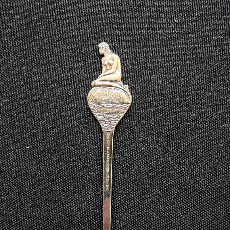 Load image into Gallery viewer, Copenhagen Denmark Wool Mermaid Collector Souvenir Spoon 4 1/2&quot; Silver Plated
