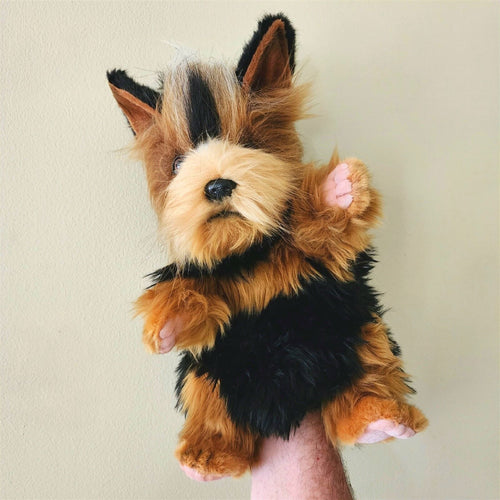 Yorkie Terrier Dog Hand Puppet Full Body by Hansa Real Look Plush Learning Toy