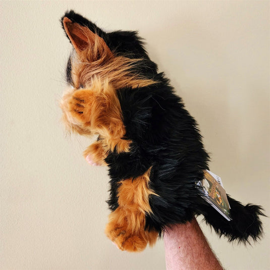 Yorkie Terrier Dog Hand Puppet Full Body by Hansa Real Look Plush Learning Toy