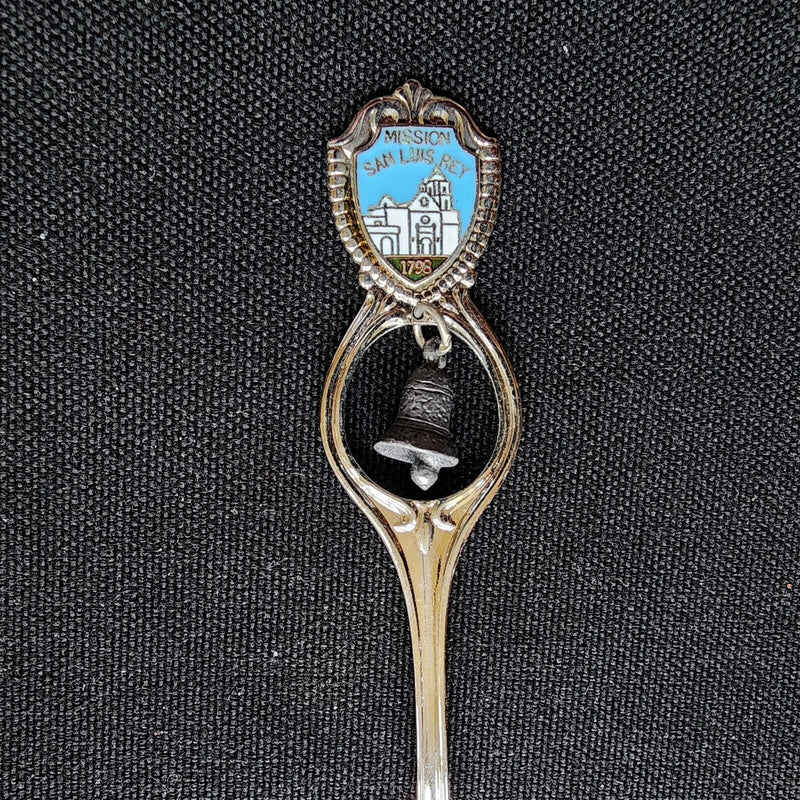 Load image into Gallery viewer, Mission San Luis Rey Collector Souvenir Spoon 4.5&quot; with Bell Dangler
