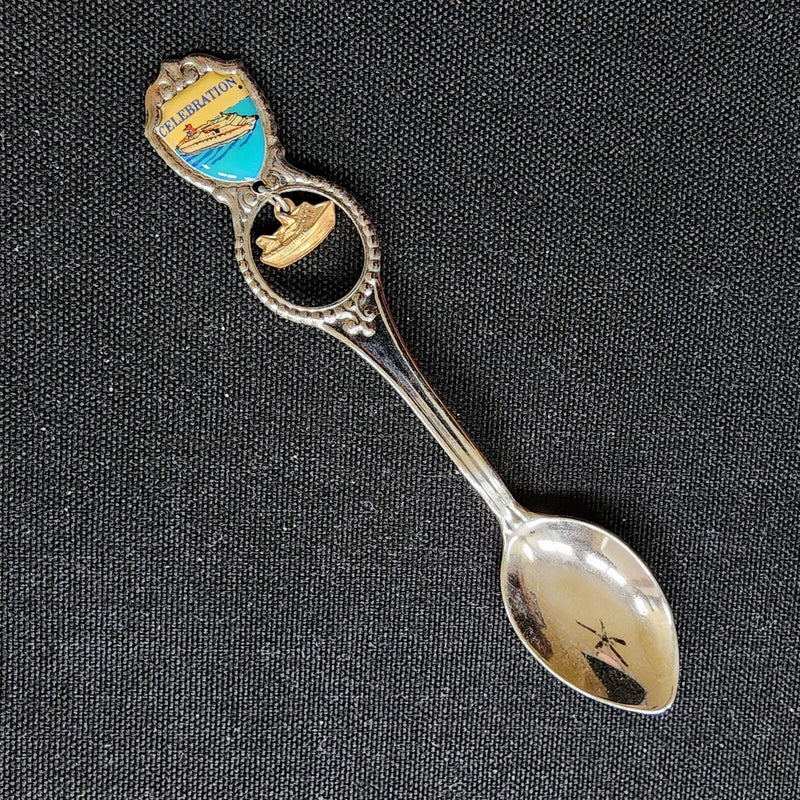 Load image into Gallery viewer, Carnival Cruise Celebration Collector Souvenir Spoon 4.5&quot; (11cm) &amp; Ship Dangler
