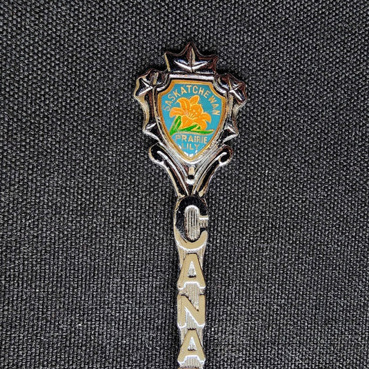 Saskatchewan Canada Prairie Lily Collector Souvenir Spoon 4.5" (11cm)