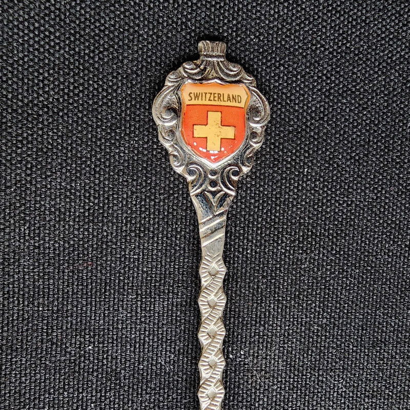 Load image into Gallery viewer, Switzerland Alpine European Travel Collectible Souvenir Spoon 4.5&quot; Swiss Flag
