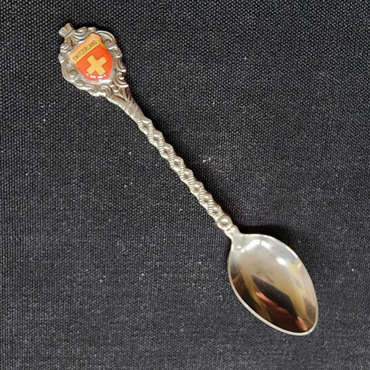 Switzerland Alpine European Travel Collectible Souvenir Spoon 4.5" Swiss Flag