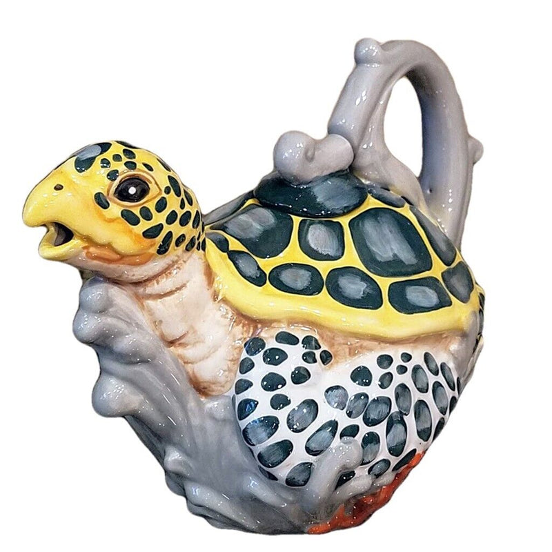 Load image into Gallery viewer, Sea Turtle Teapot Ceramic by Blue Sky and Heather Goldminc Kitchen Tea Pot Decor
