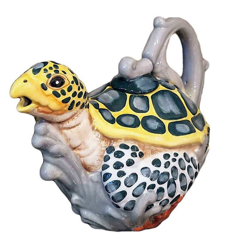 Load image into Gallery viewer, Sea Turtle Teapot by Blue Sky and Heather Goldminc Ceramics Animal Tea Pot
