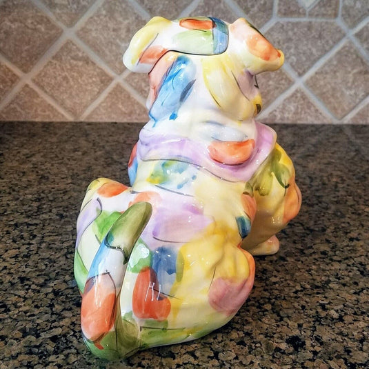 Bulldog Teapot Collectible Decorative Kitchen Home Dog Décor Blue Sky Clayworks