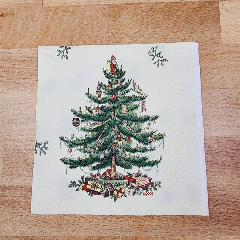 Load image into Gallery viewer, Spode Christmas Tree Set of 18 Paper Napkins 5&quot; Square
