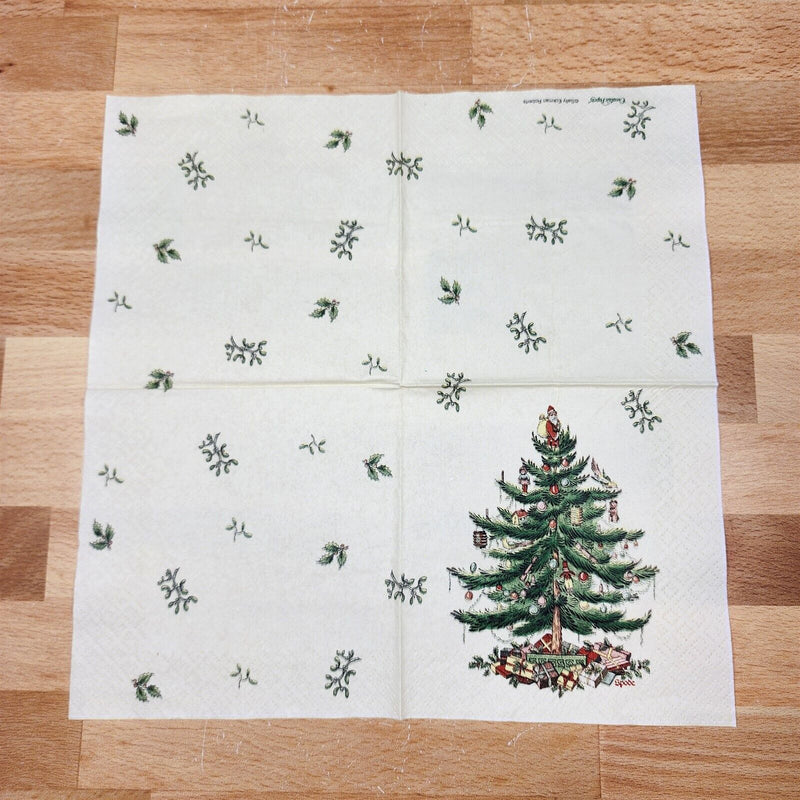 Load image into Gallery viewer, Spode Christmas Tree Set of 18 Paper Napkins 5&quot; Square
