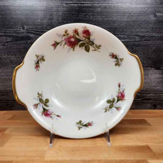 Moss Rose Serving Bowl Pink Flowers Gold Trim Round 8.5" (21cm) Sango Japan