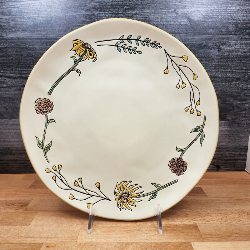 Load image into Gallery viewer, Floral Plate Decorative Flowers Embossed 11&quot; Party Platter by Blue Sky
