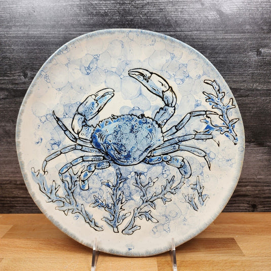 Chesapeake Bay Blue Crab Plate Set of 3 Decorative Embossed Platters Blue Sky