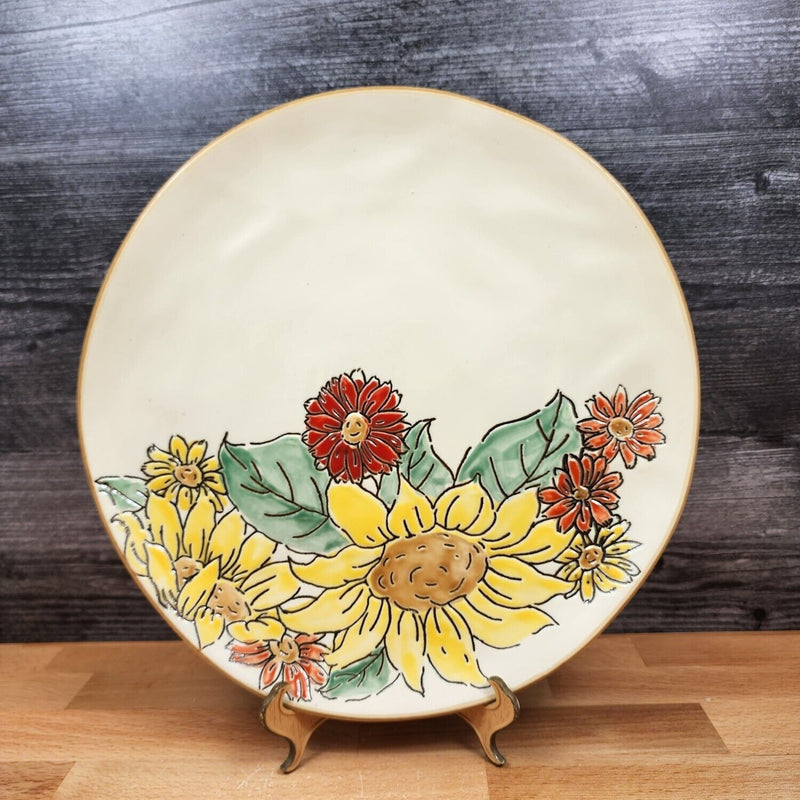 Load image into Gallery viewer, Brandywine Sunflower Set of 2 Plates Decorative Embossed Servers by Blue Sky
