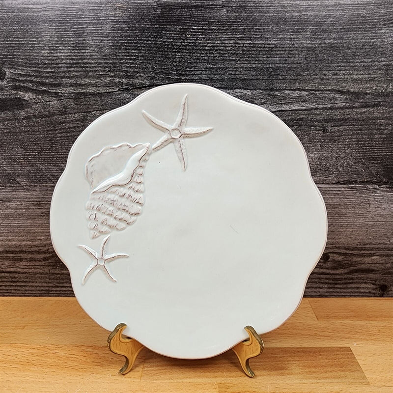 Load image into Gallery viewer, Laguna Coastal Blue Plate Set of 3 Embossed With Sea Shells Star Fish Blue Sky
